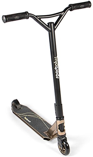 SportPlus Stunt/Freestyle Scooter Pro, eloxierter Aluminiumrahmen, ABEC 9 Kugellager,4-fach verschraubte Lenkerklemme, 100mm PU-Wheels mit ALU Kern, TPR Handgriffe, geprüft nach EN 14619