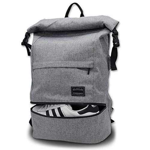 ITSHINY Laptop Rucksack Herren reiserucksack männer,roll top sportrucksack mit schuhfach für Damen, tagesrucksack Frauen,rucksäcke grau Men