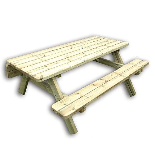 Gartenpirat Picknicktisch für 4-6 Erwachsene Biertisch aus Holz Pinie Massiv kesseldruckimprägniert