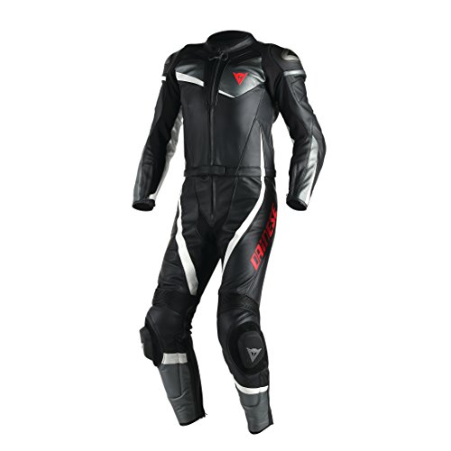 Dainese Veloster 2 Pcs Lederkombi, Schwarz/Anthracite/Weiß, Größe 52