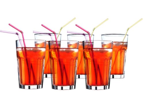 IKEA 6-er Set Gläser POKAL stapelbares Glas für Cocktail Longdrink Tee Kaffee Wasser - 350ml - 14cm hoch - spülmaschinenfest