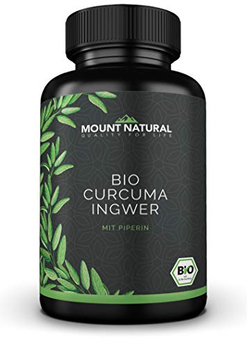 Bio Curcuma & Bio Ingwer & Bio Pfeffer (180 Kapseln), NEUARTIGE KURKUMA KOMBINATION: Curcumin & Gingerol & Piperin. Hochdosiert, vegan, laborgeprüft ohne Zusatzstoffe. EINFÜHRUNGSPREIS!