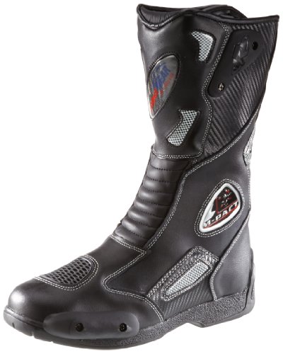 Protectwear SB-03203-43 Motorradstiefel, Allroundstiefel, Sportstiefel aus Leder, Größe 43, Schwarz