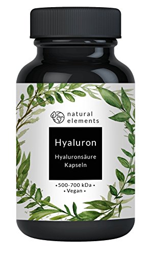 Hyaluronsäure Kapseln - Einführungspreis - Hochdosiert mit 300 mg pro Kapsel - Optimale Molekülgröße von 500-700 kDa - 90 vegane Kapseln - Ohne unerwünschte Zusatzstoffe - Hergestellt in Deutschland