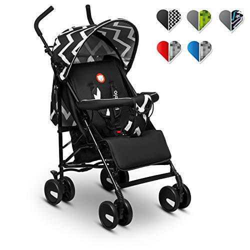 Lionelo Elia Buggy klein zusammenklappbar Kinderwagen, ab 6 Monaten bis 15 kg belastbar, Moskitonetz, Fußdecke, Regenschutz (Oslo)