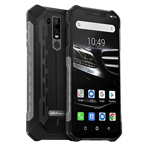 Outdoor Handy 2019, Ulefone Armor 6E Android 9.0 4GB RAM 64GB Speicher IP68 Smartphone Qi fähig NFC mit Wasserdicht Kamera, Dual SIM Global 4G LTE IP69K, 6,2 Zoll FHD+ Display, Schwarz