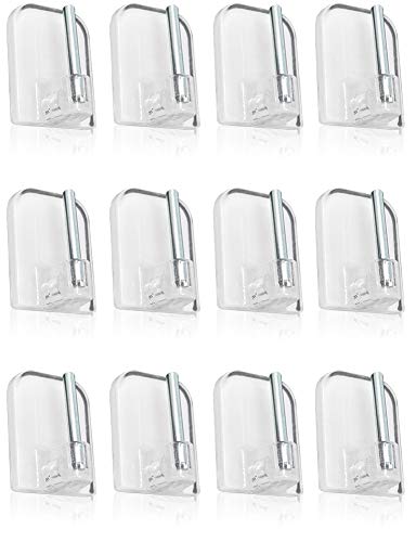 com-four 12 Selbstklebende Gardinenhaken für Vitragestangen, Farbe: transparent, Maße: 2,3 x 1,5 cm