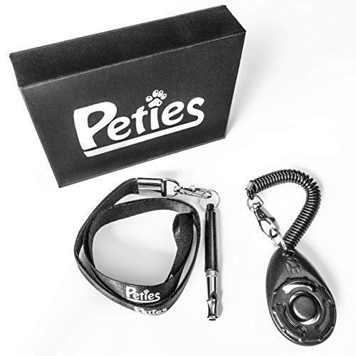 PETIES Hunde Trainings Set, inkl. Hundepfeife & Hunde Trainings Klicker | Ideales Geschenk für Hundefreunde!