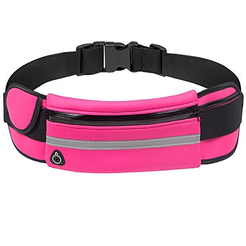 Auzmo Taillengürtel, Fitness, Gymnastikgürtel, Flaschenhalter, Laufgürtel, Hüftgürtel, Fitness-Gürtel, Neoprenanzug, vollständig verstellbar (Hot Pink), Damen, FP-001, hot pink, M