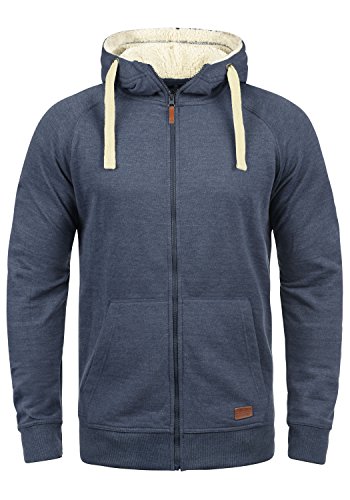 Blend Speedy Teddy Herren Sweatjacke Kapuzen-Jacke Zip-Hoodie, Größe:L, Farbe:Navy Teddy (74653)