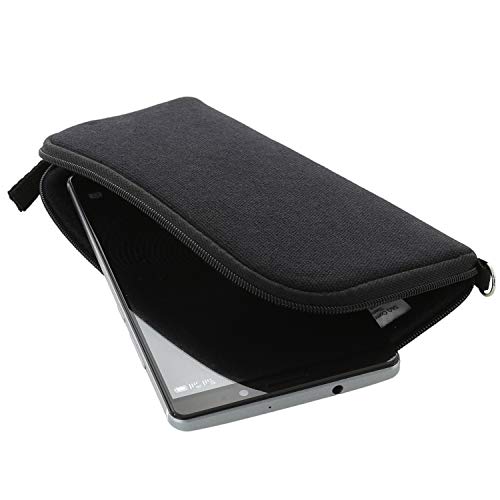 XiRRiX Handyhülle mit Handschlaufe 7.2 - universal Größe 4XL passend für Huawei Honor 8X / Samsung Galaxy A7 2018 / J4+ J6+ - Handytasche schwarz