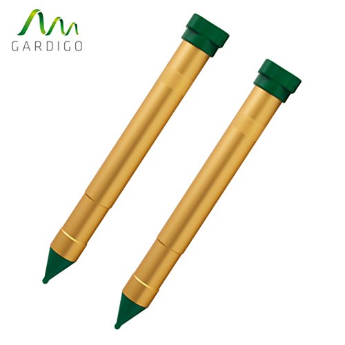 Gardigo Maulwurfabwehr Vibrasonic 2er Set | mit Vibrations-Motor | Batteriebetrieben | Maulwurfschreck | Wühlmausschreck | Maulwurfvertreiber | vertreibt auch Ameisen und Schlangen