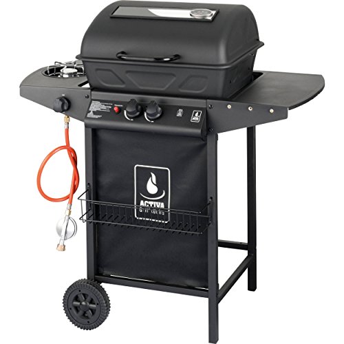 Activa Grill Lavastein Gasgrill, Lavagrill Grillwagen inkl. Abdeckhaube