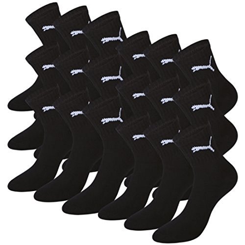 Puma Basic Short Crew Unisex Sporsocken im Farbmix. 9 Paar (43/46 - 9 Paar, schwarz)