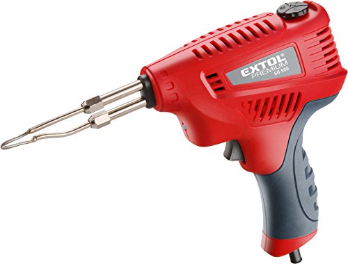 Extol Premium Trafo-Lötpistole SG 500 Lötzinn, Flussmittel 3 Lötspitzen und Transportkoffer, 1 Stück, rot, 8894510