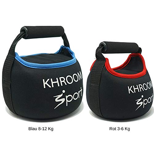 Khroom Sport weiche Kettlebell - perfekt für Dein Hometraining - gefüllt Mir Quarzsand -mit Gratis Trainingsplan. (8 Kg)