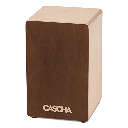 CASCHA Cajon Box Brown, Handtrommel für Einsteiger und Anfänger, mit Snare-Sound, hochwertiger Birkenkorpus, aufgebaut