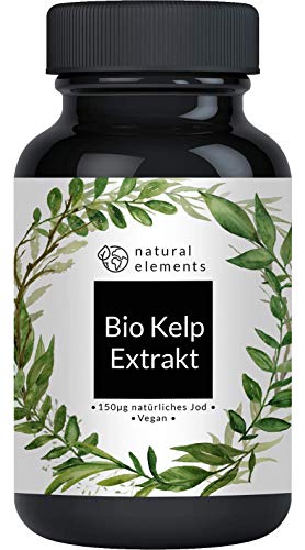 Bio Kelp Extrakt (Natürliches Jod) - Einführungspreis - 365 Tabletten mit je 150µg Jod aus Bio-Braunalgen - Ohne unerwünschte Zusätze - Hochdosiert, vegan und hergestellt in Deutschland