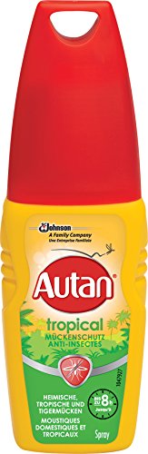 Autan Insektenschutz-Pumpspray für Körper und Gesicht, Zum Schutz vor heimischen und tropischen Mücken, 100 ml, Tropical Pumpspray