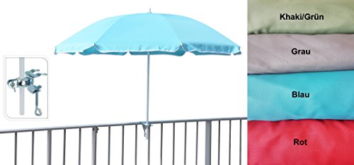 Sonnenschirm Ø 125 cm Geländerschirm Geländer Balkon inkl Halterung Balkonschirm (Rot)