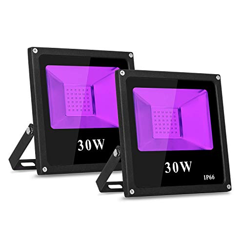 80W UV LED Schwarzlicht IP66 UV Licht TOPLANET 2-Pack Beleuchtung UV LED Strahler Flutlicht für Partys, Ultraviolette Schwarzlichtlampe für Fluoreszierende Körperfarbe, DJ-Disco, Neonglühen