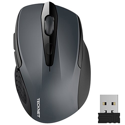 Kabellose Maus, TeckNet Pro 2.4G 2600 DPI Wireless Maus 6 Tasten mit Nano Empfänger, 24 Monate Batterielaufzeit, 5 Einstellbare DPI-Pegel für PC Laptop iMac Macbook Microsoft Pro, Office Home