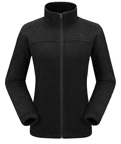 CAMEL CROWN Damen Fleecejacke mit Top Durchgehendem Reißverschluss, Winddicht Stehkragen Fleece Jacke Sweatjacke, Microfleece Polyester, Antistatische Elektrizität Damenjacke für Wandern und Freizeit