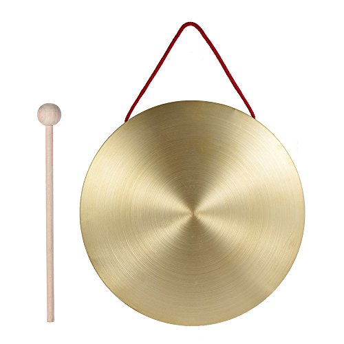 ammoon 15 cm Hand Gong Becken Messing Kupfer Kapelle Opera Percussion Instrumente mit Rund Play Hammer 22cm