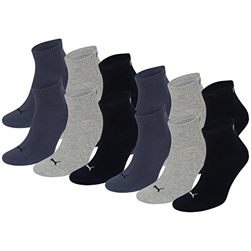 6 Paar PUMA Unisex Quarters Socken Sportsocken (Kurzsocken) (43-46, navy grey blue)