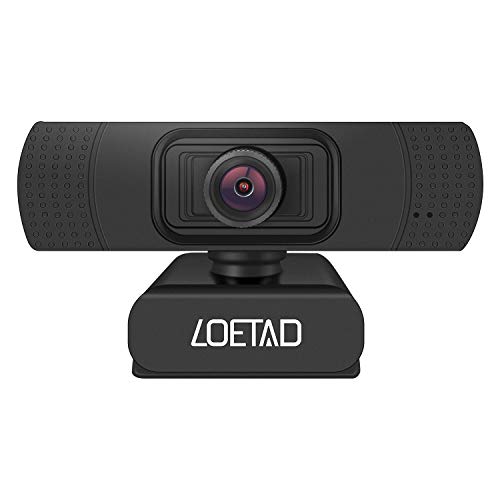 LOETAD Webcam, 1080P Full HD PC Kamera mit Stereo Mikrofon USB für Video Chat Streaming Kompatibel mit Windows Mac OS Android Linus