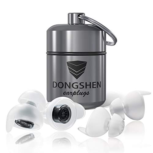 DONGSHEN Schlafen Gehörschutz Ohrstöpsel zum Schlafen und gegen Schnarchen Wiederverwendbares&Ultraweiches Silikon, Alarm bleibt hörbar, mit Alubehälter-2 Zusätzliche Stöpsel Für Kleine Ohren