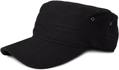 styleBREAKER Cap im Military-Stil aus robustem Baumwollcanvas (Schwarz)