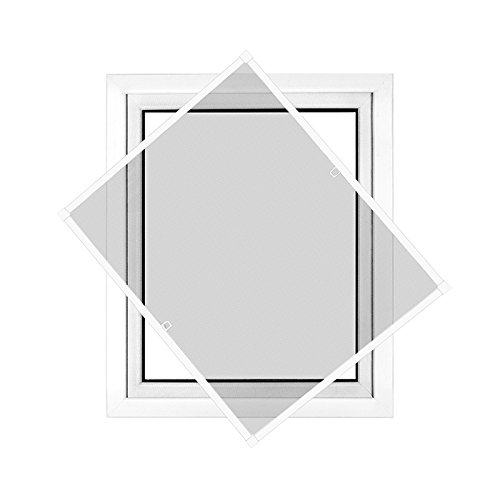 JAROLIFT Insektenschutz Spannrahmen Profi Line für Fenster, Rahmengröße 130cm x 150cm weiss - ohne Bohren montierbar
