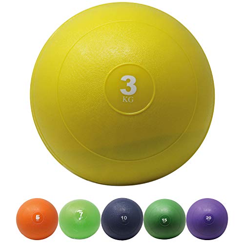 POWRX Slamball I Medizinball 3-20 kg I Slam Ball versch. Farben (3 kg/Gelb)
