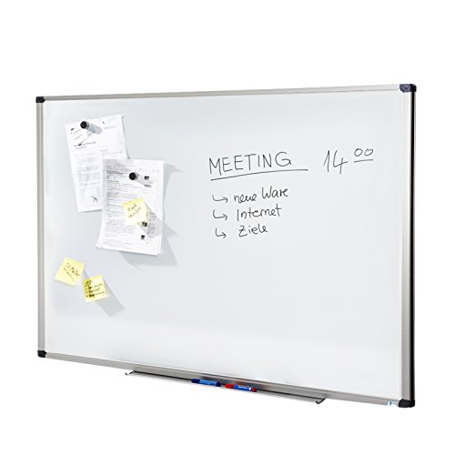 MOB Whiteboard Economy | Testnote 1,5 | schutzlackierte Magnettafel - im stabilen Alurahmen | als Magnetwand, Memoboard - 90x120cm