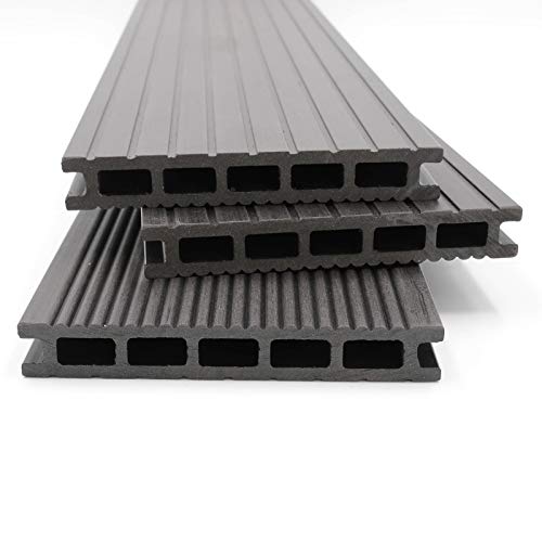 HORI WPC-Terrassendielen Malta anthrazit I Komplett-Set inkl. 28x50 mm Unterkonstruktion & Clips I Dielenlänge 3,20 m I Fläche 5 m²