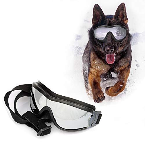 SymbolLife Sonnenbrille für Hunde Hundebrille Hundesonnenbrille Brille für Groß/Mittel Hund Wasserdicht Augenschutz UV-Schutz Anti-Fog Verstellbar