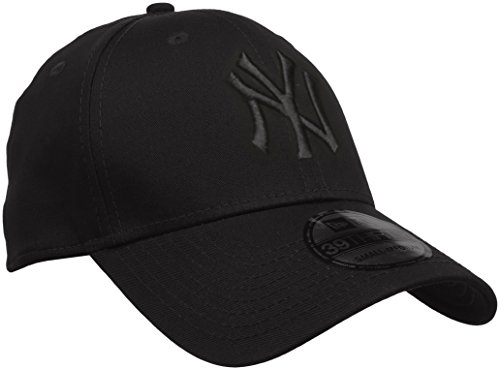 New Era Herren Baseball Cap Mütze M/LB Basic NY Yankees 39Thirty Stretch Back, Black/ Black, L/XL, 10145637