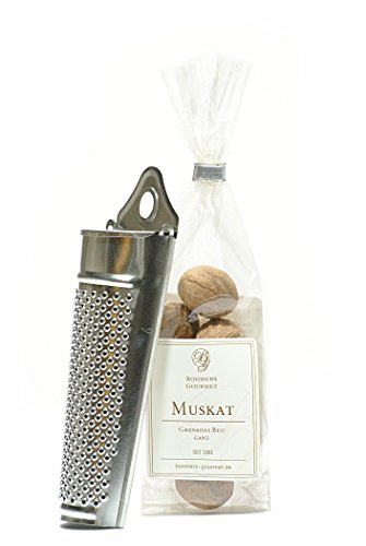 Boomers Gourmet - Muskatreibe mit Muskatnüssen - 1 Set