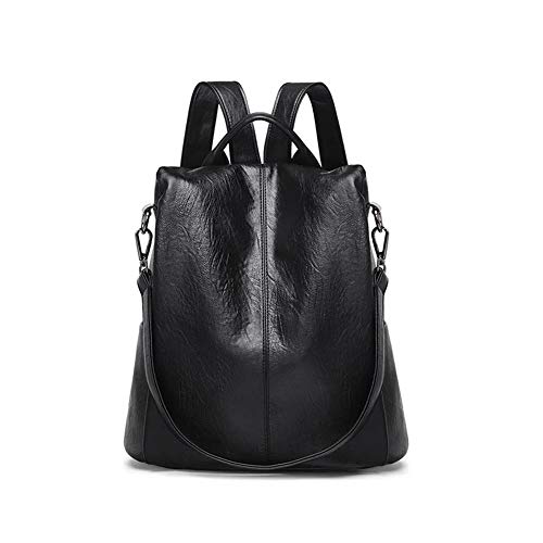 DRENECO Diebstahlsicherer Weiblicher Rucksack, Damen Leder Rucksack Casual Reisetasche Daypack Schulrucksäcke Satchel