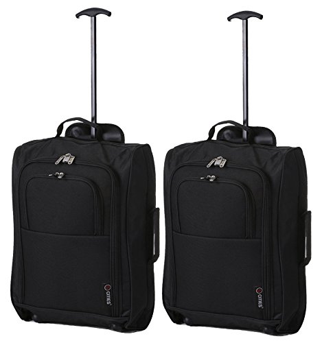 5 Cities The Valencia Collection Handgepäck SET OF 2 TB023-830 Black, 55 cm, 42 L, Schwarz
