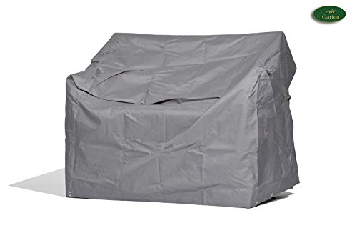 Premium Schutzhülle für Gartenbank/Landhausbank aus Polyester Oxford 600D - lichtgrau - von 'mehr Garten' - für 2-Sitzer