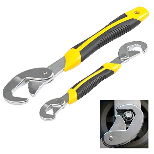 QLOUNI Multischlüssel 2-tlg Universal Werkzeug Schlüssel 9~32mm Maulschlüssel Set Schnell Verstellbarer Schraubenschlüssel
