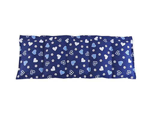 Herzchen blau 50x20 Wendekissen Körnerkissen Wärmekissen