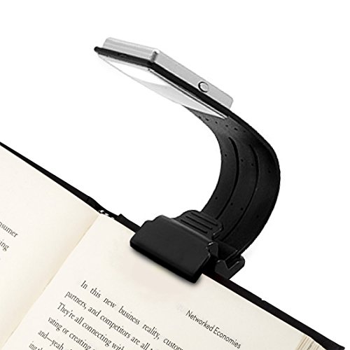 Leselampe -4 einstellbare Helligkeit zu entwerfen - Lampe mit Klammer kleine Buchlampe Leselicht flexibel Buch Lesen- Led Leselampe für Kindle- Akku der Leuchte wiederaufladbar über USB，schwarz