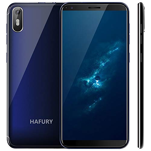 Hafury A7 (2019) Android 9.0 Dual SIM Smartphone ohne Vertrag, 5.5' (18:9) Touch Display, 2GB Ram+16GB interner Speicher, Quad-Core, 8MP Hauptkamera / 5MP Frontkamera und Face-Unlock Funktion,Blau ...