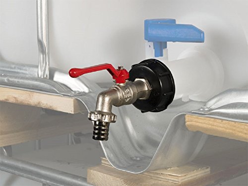 Class IBC Adapter, Anschluss S60x6 Grobgewinde mit Kugelhahn #HCKW15