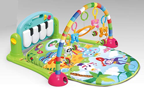 Musik Erlebnisdecke mit Spielbogen und Piano, Spieldecke, Krabbeldecke, Spielmatte, Baby Decke (grün)