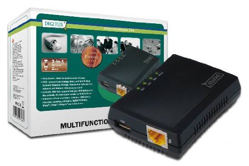 Digitus DN-13020 mini Multifunktions Printserver, 1 x USB 2.0