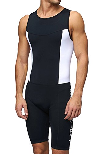 Herren gepolsterter Prämium Triathlon Tri Anzug Kompression Duathlon Laufen Schwimmen Fahrradfahren Skinsuit von Sundried (X-Large)